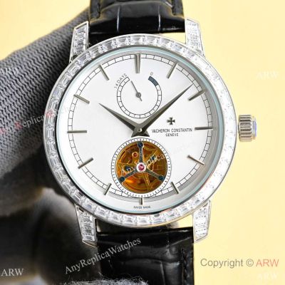 Copy Vacheron Constantin Traditionnelle Tourbillon Watch with Diamonds